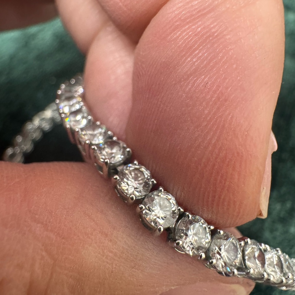 Swarovski Silver Crystal Tennis Necklace - Picture 5 of 7